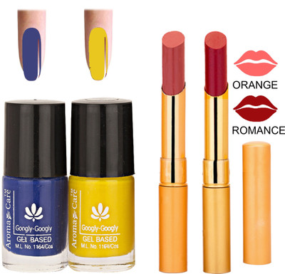 

Aroma Care Nail Polish RHYTHM Orange Lipstick Combo 100(Set of 4)