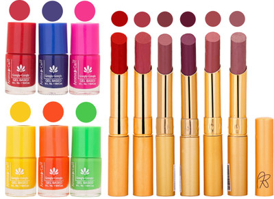 

Aroma Care Makeup Women Nail Polish and Exclusive Long Lasting Lipstick Set 127(Set of 12)