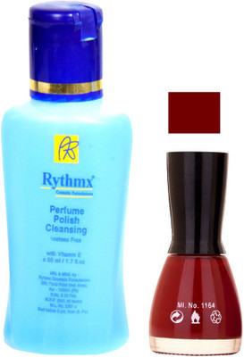 

Rythmx Maroon Nail Polish With Extra Strenth Polish Remover 48046(Set of 2)