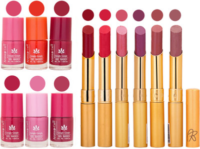 

Aroma Care Quick Dry Nail Polish and Rythm Lipstick Combo 1803201908(Set of 12)