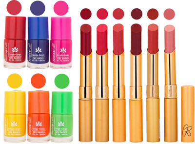 

Aroma Care Makeup Women Nail Polish and Exclusive Long Lasting Lipstick Set 16(Set of 12)