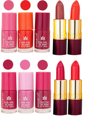 

Aroma Care Red RythmX Lipstick + Nail Polish Combo 1506201607(Set of 10)