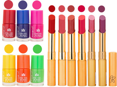 

Aroma Care Makeup Women Nail Polish and Exclusive Long Lasting Lipstick Set 69(Set of 12)