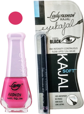 

Lady Fashion Nail Polish and Kajal Combo 2010201628(Set of 2)