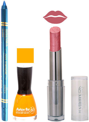 

Rythmx Lipstick , Nail Polish And Turquoise Blue Kajal Makeup Combo 1107(Set of 3)