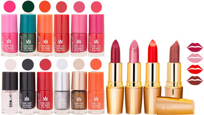 

Aroma Care Gel Nail Polish Set Quick Dry, Long Lasting and Creamy Matte Lipstick Combo 1128(Set of 16)