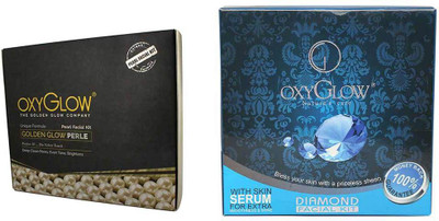 

Oxyglow Golden Glow Radiance Pearl Facial Kit & Diamond Facial Kit 165gm(Set of 2)