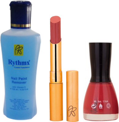 

Rythmx RythmX Coral Lipstick +Nail Polish Combo 2206201603(Set of 3)