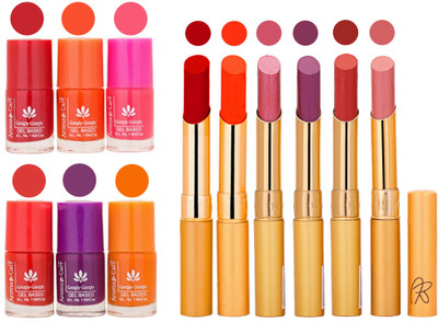 

Aroma Care Nail Polish Set and Rythm Lipstick Sets ( Modern Shades) 1803201859(Set of 12)
