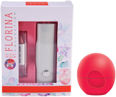

Blue Heaven Florina Glossy Lipstick (Muddy Pink) & Lip Balm Strawberry (8 GM)(Set of 2)