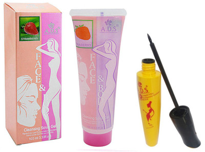

ADS Cleansing Strawberry scrub gel With Eye liner(Set of 2)