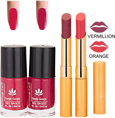 

Aroma Care Nail Polish RHYTHM Orange Lipstick Combo 063(Set of 4)
