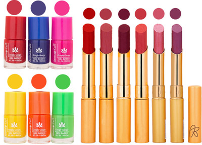 

Aroma Care Makeup Women Nail Polish and Exclusive Long Lasting Lipstick Set 113(Set of 12)