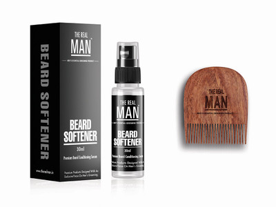 

The Real Man Beard Softener(30ml) & Beard Comb(Set of 2)