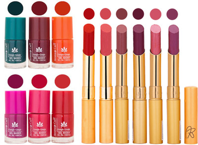 

Aroma Care Famous Combo of Nail Polish with Rythm Long Lasting Lipstick Sets 183201776(Set of 12)