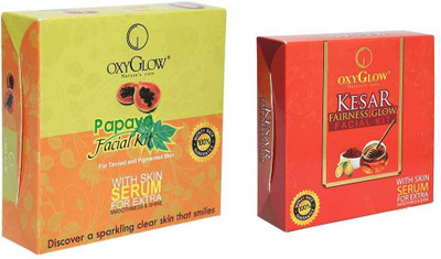 

Oxyglow Papaya Facial Kit & Kesar Fairness Glow Facial Kit(Set of 2)