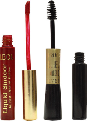 Leol 2 in 1 Mascara and Eyeliner + Liquid Sindoor(Set of 4)