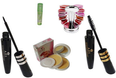 

ADS Eyeliner, Mascara, Lipgloss Palette, Lip Gloss, Compact Powder(Set of 5)