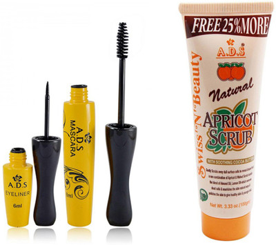 

ADS 1608 Waterproof Eyeliner / Mascara / Scrub(100gm)(Set of 3)