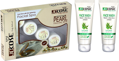 

Jocose Facial Kit Pearl & Neem - Aloe Vera & Basil Face Wash(Set of 3)