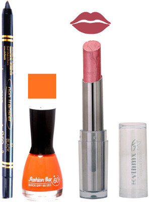 

Rythmx Lipstick , Nail Polish And Stay On Black Kajal Makeup Combo 1084(Set of 3)