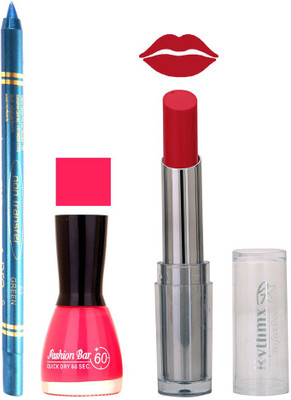 

Rythmx Lipstick , Nail Polish And Turquoise Blue Kajal Makeup Combo 1147(Set of 3)