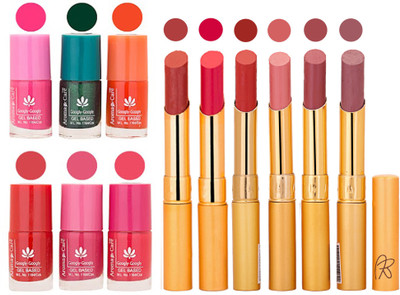 

Aroma Care Perfect Combo of Nail Polish and Rythm Lipstick Popular Shades in Wholesale Rate 2332017155(Set of 12)