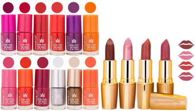 

Aroma Care Lot of 12-piece Surprise Nail Polish Set and Rythm Lipsticks Combo 08(Set of 16)