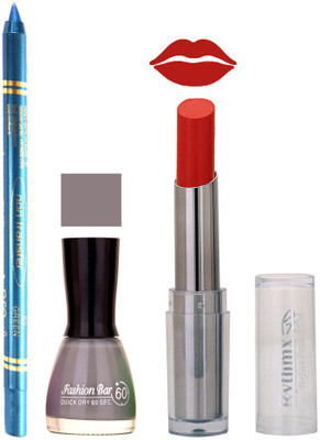 

Rythmx Lipstick , Nail Polish And Turquoise Blue Kajal Makeup Combo 1163(Set of 3)