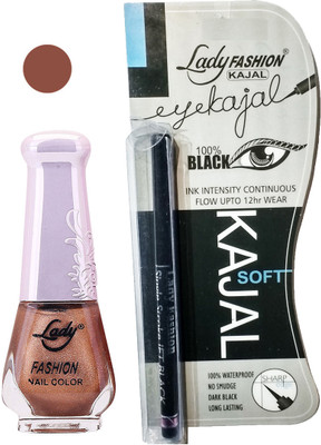 

Lady Fashion Nail Polish and Kajal Combo 2010201635(Set of 2)