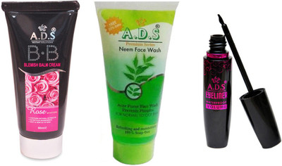 

ADS BB Cream / Neem Face Wash / Waterproof Eyeliner(Set of 3)