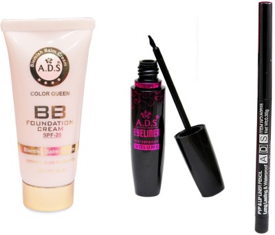 ads BB Cream (SPF-20) / Waterproof Eyeliner / Lip Liner(3 Items in the set)