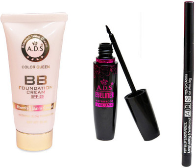 ads BB Cream (SPF-20) / Waterproof Eyeliner / Lip Liner(3 Items in the set)