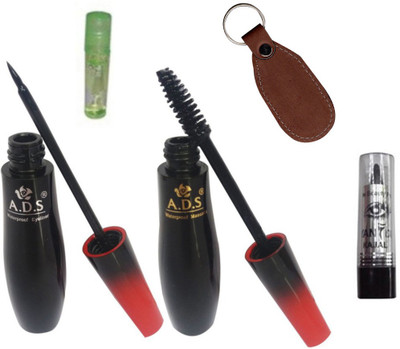 ADS 1595 Mascara / Eyeliner / Kajal / Keychain / lip gloss(Set of 5)