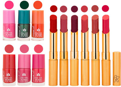 

Aroma Care Perfect Combo of Nail Polish and Rythm Lipstick Popular Shades in Wholesale Rate 2332017110(Set of 12)