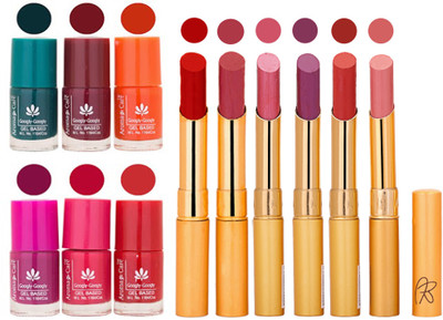 

Aroma Care Famous Combo of Nail Polish with Rythm Long Lasting Lipstick Sets 183201828(Set of 12)