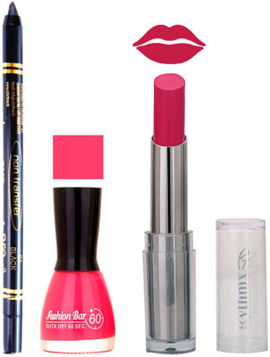 

Rythmx Lipstick , Nail Polish And Stay On Black Kajal Makeup Combo 1005(Set of 3)