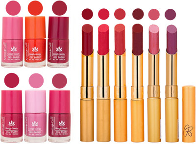 

Aroma Care Quick Dry Nail Polish and Rythm Lipstick Combo 1803201879(Set of 12)