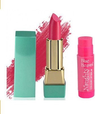 

Blue Heaven Mintz Glossy Lipstick (Tempting Red) & Naughty Color Lip Balm (Orange)(Set of 2)