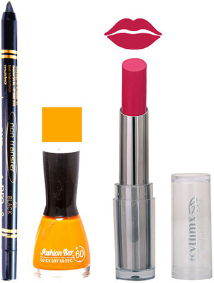 

Rythmx Lipstick , Nail Polish And Stay On Black Kajal Makeup Combo 1045(Set of 3)