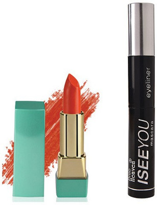 

Blue Heaven Mintz Glossy Lipstick (Sunset Orange) & I See You 2 in 1 Mascara/Eyeliner(Set of 2)