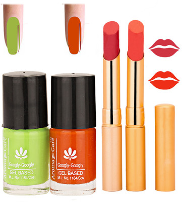 

Aroma Care Nail Polish Orange Lipstick Combo 045(Set of 4)
