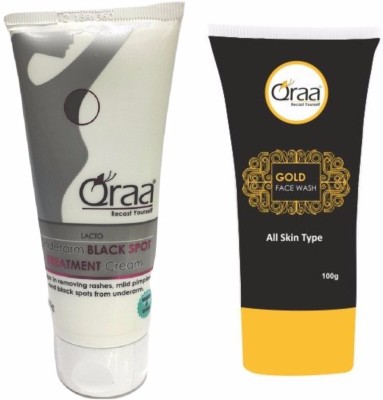 

Qraa Lacto Underarm Cream & Gold Face Wash Combo (100gm + 100 gm)(Set of 2)