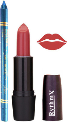 

Rythmx Gajri Shades Lipstick And Pro Non Transfer Blue Kajal 2897(Set of 2)
