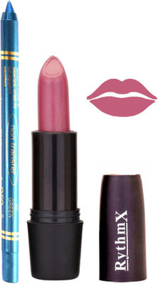 

Rythmx Shimmer Purple Lipstick And Pro Non Transfer Blue Kajal 2883(Set of 2)