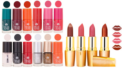 

Aroma Care Lot of 12-piece Surprise Nail Polish Set and Rythm Lipsticks Combo 45(Set of 16)