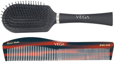 

VEGA Cushioned Brush E5-Cb, With Graduated Dressing Comb Hmc-01d(Set of 2)