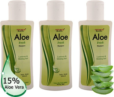 

Yeturu's Aloe Fresh Shampoo (Aloe Vera 15%) 80ml (pack of 3no's)(Set of 3)