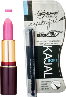 Lady Fashion Lipstick And Kajal Combo(Set of 2)