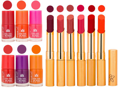 Aroma Care Nail Polish Set and Rythm Lipstick Sets ( Modern Shades) 1803201831(Set of 12)